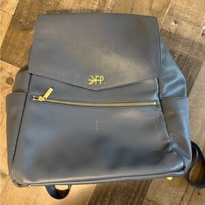 Freshly‎ Picked Blue Leather Diaper Bag Backpack